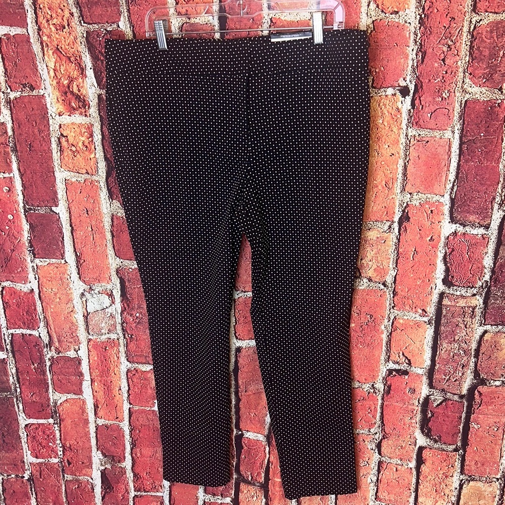 Worthington Ankle Pants Black White Dot Size 16 new with tags